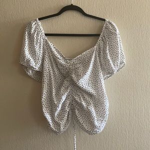 Polka dot off the shoulder top